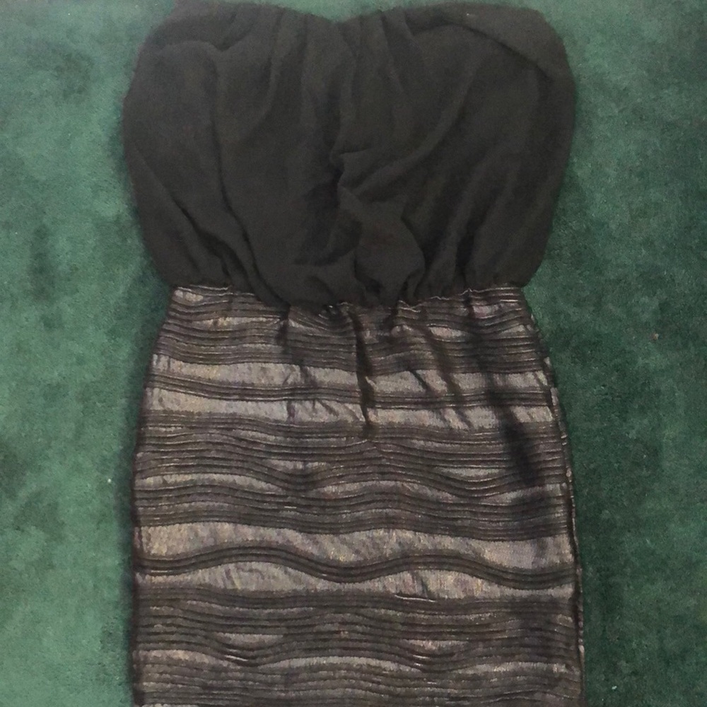 Black strapless dress